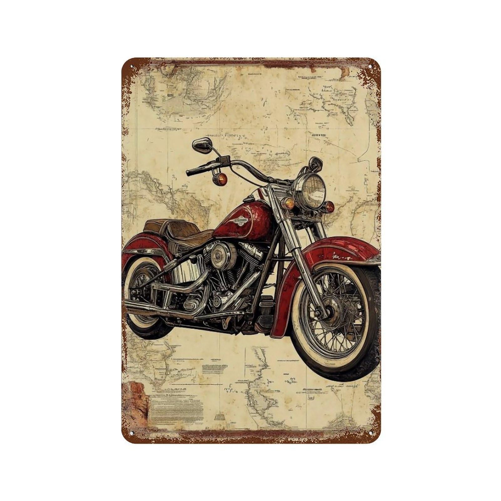 YHGERTKU Retro Motor Wall Art Retro Iron Vintage Metal Tin Sign Poster Modern Decor for Living Rooms Gift 30x20cm