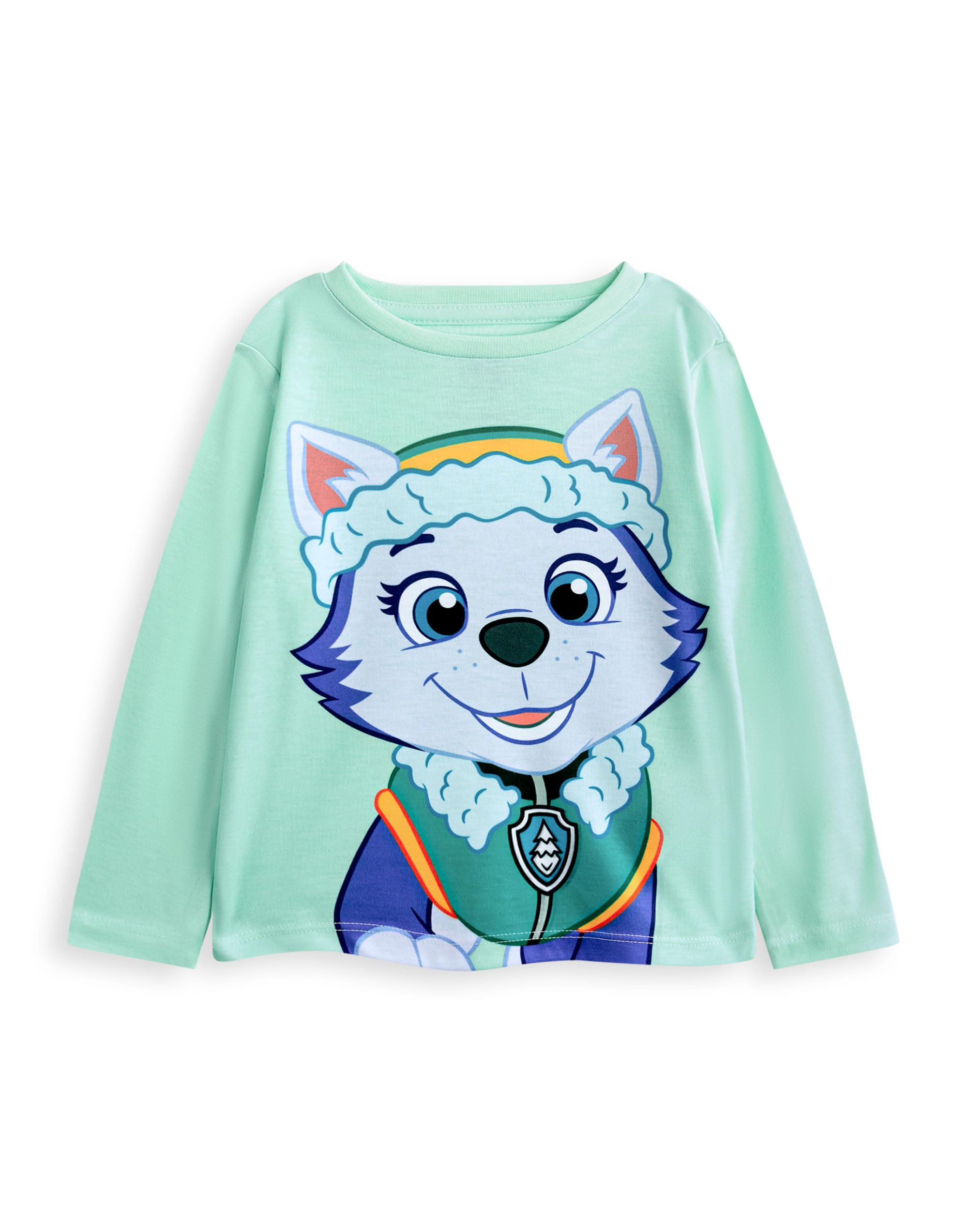 PAW PATROL Skye & Everest piżama dziewczęca, zestaw 2 sztuk, koszulka z długim rękawem z grafiką charakteru dla dzieci, spodnie piżamowe z długimi nogawkami, w kolorze różowym i szarym, bielizna nocna