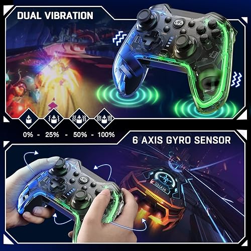 Miniatura 7 de Controlador de interruptor compatible con Nintendo Switch ControllerOLEDLite, controlador Switch Pro para PCAndroidiOS, controladores de interruptor