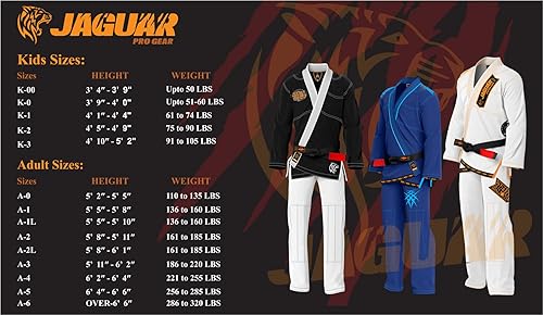 Miniatura 6 de JAGUAR PRO GEAR ORGANO - Kimono ligero de algodón orgánico puro, peso ligero, jiu jitsu brasileño, unisex
