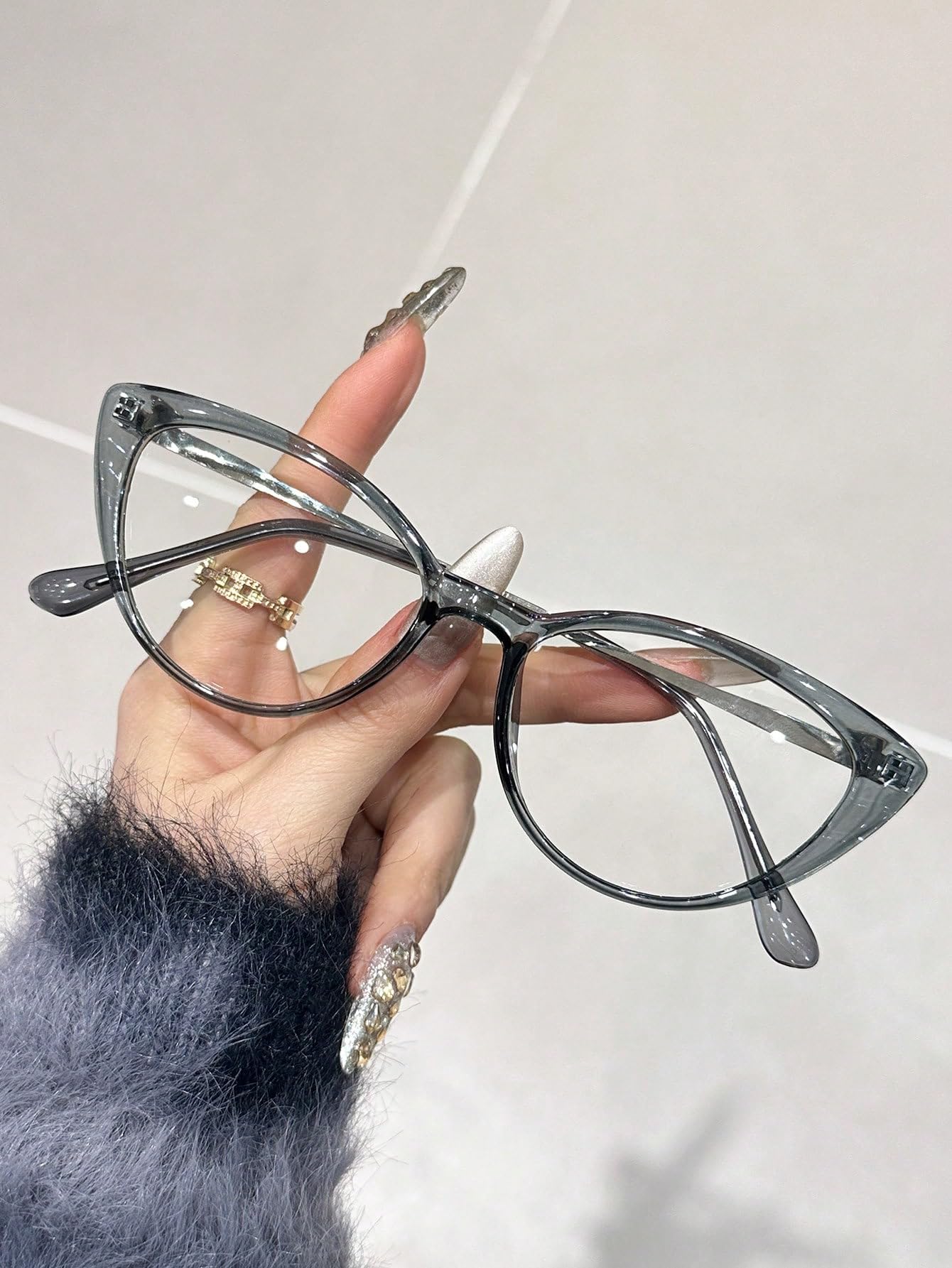 1/2/3 gafas transparentes de plástico con diseño de ojo de gato, marco completo, moderno, simple, para mujer, para la vida cotidiana, regalo de vacaciones adecuado — view 7