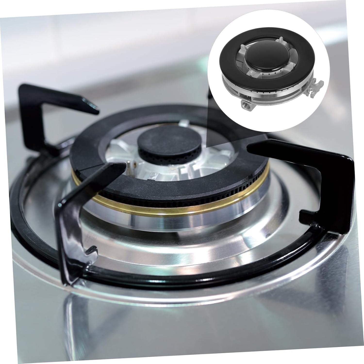 Uonlytech Gas Stove Burner Head Replacement 5.11In Metal Gas Burner Cap Cover Stove Top Protector for Efficient Heat Distribution and Broad Compatibility
