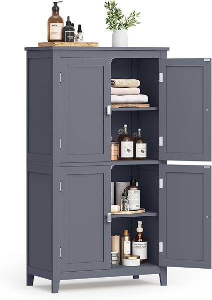 Amazon.com: VASAGLE Bathroom Floor Storage Cabinet, Bathroom Storage ...