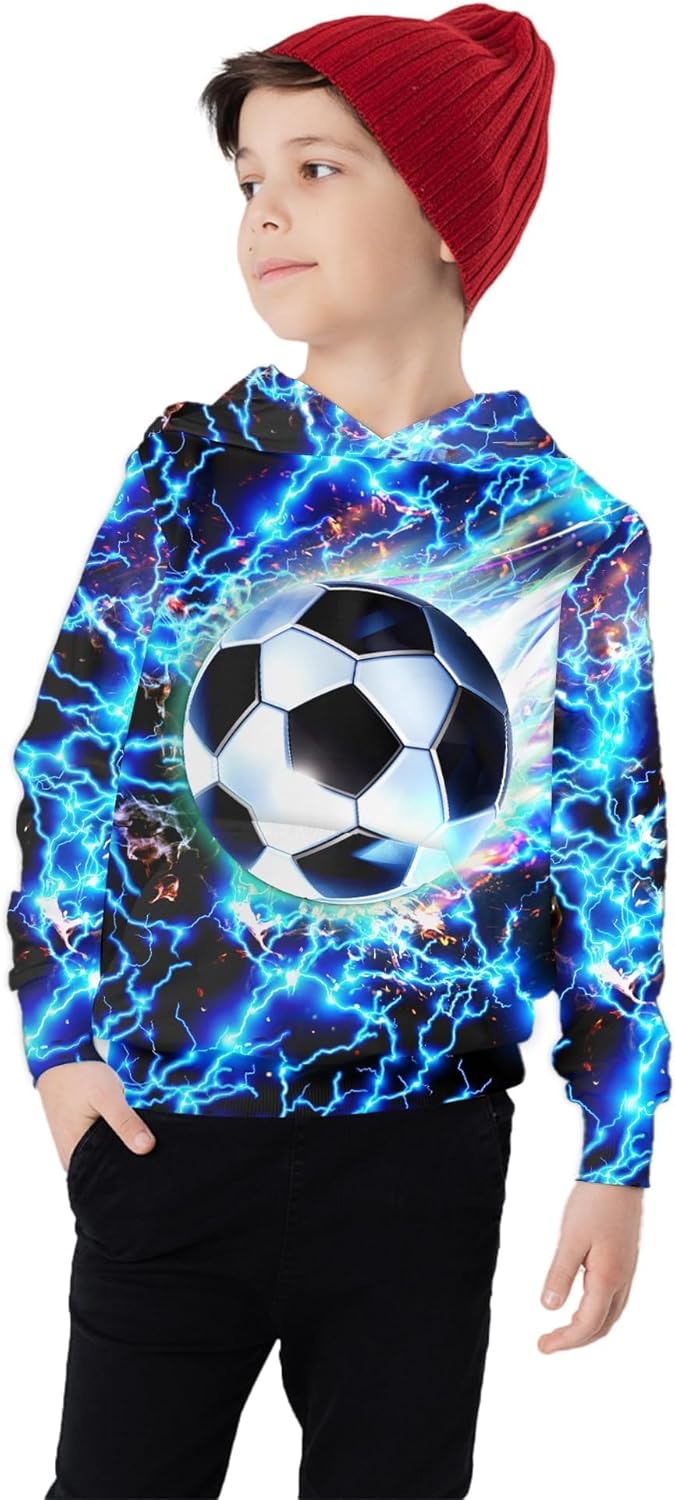 Boys Girls 3D Graphic Hoodies Cool Casual Pullover Hooded Sweatshirts With Big Pocket for Kids - Image 2