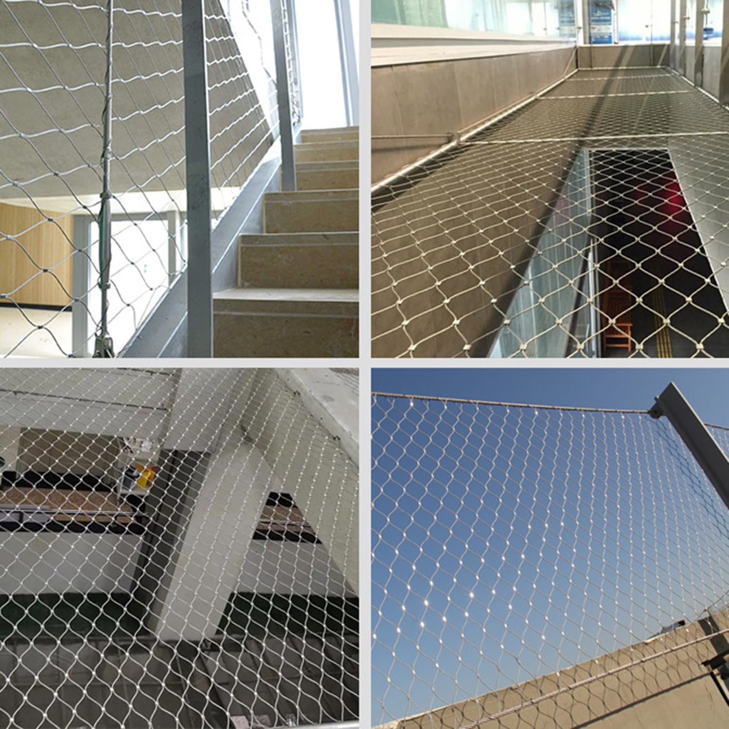 304 Rete In Corda Di Acciaio Inossidabile,Diametro Filo 2mm Rotolo Di Rete,Multifunzionale,Protezione Di Sicurezza,Recinzione Per Animali,Non Elettrificato,Foro 10 cm(1x3m)