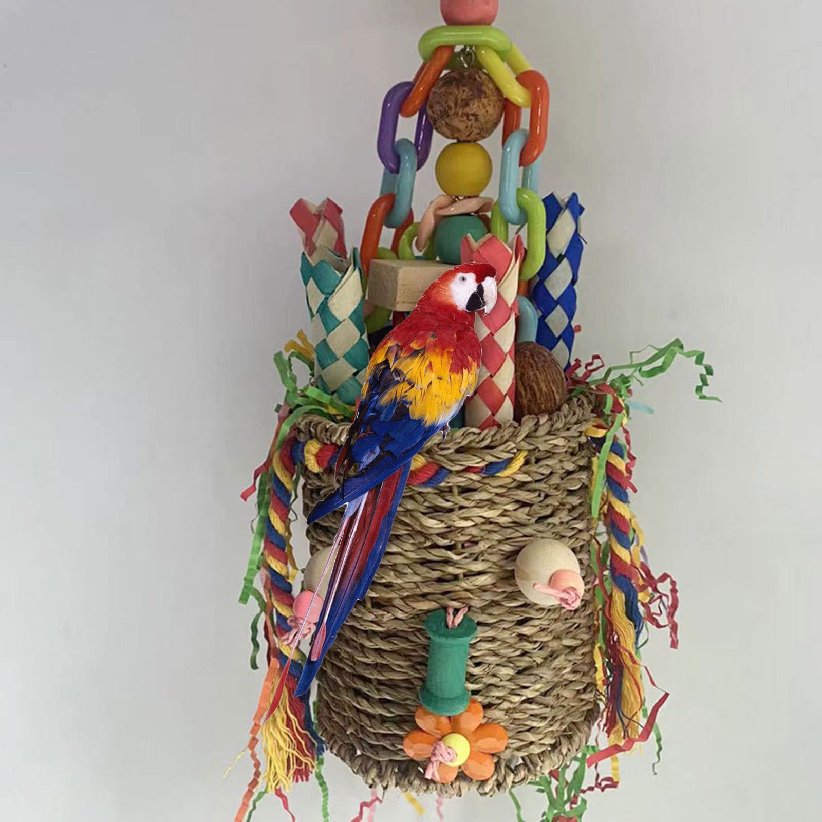 Vogelfutterkorb Spielzeug Für Papageien – Kaubares Futtersuchspiel Mit Haken, Für Käfig
