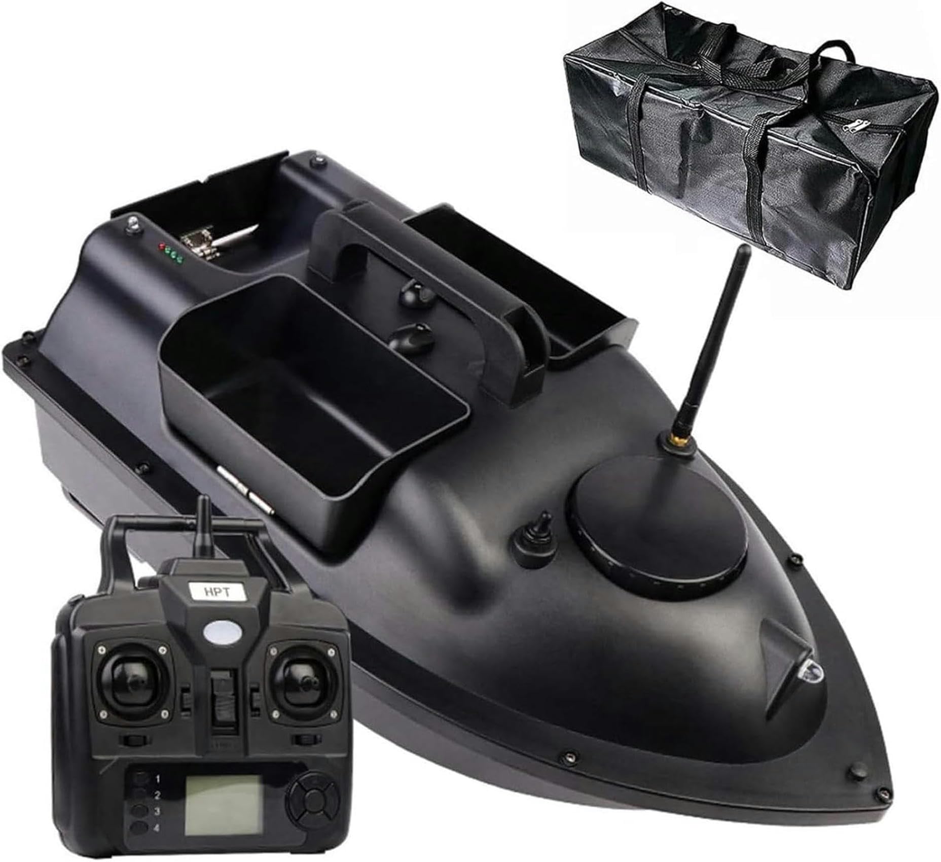 Bateau amorceur double moteur avec navigation automatique GPS et 3 bacs