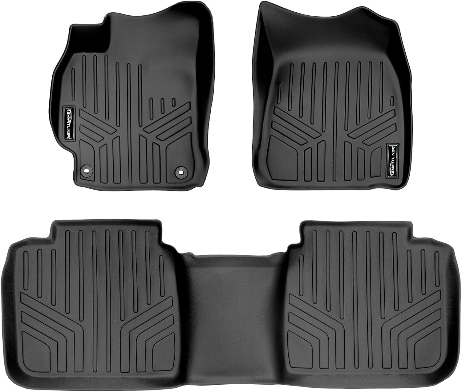 SMARTLINER Custom Fit Floor Mats 2 Row Liner Set for 2012-2014 Toyota Camry