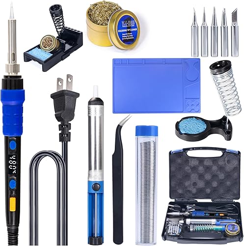 YIHUA Paquete de kit de soldador manual 928D con soporte para soldador X-4 Premium (opción de respaldo) (17 artículos)