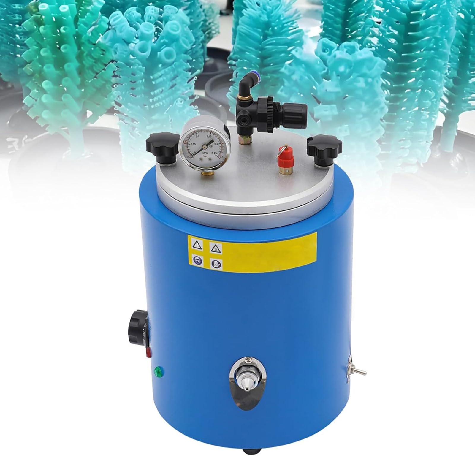 LQQYJSM Round Wax Injector, 450W Wax Casting Machine Jewelry Casting Tools Adjustable TEM 30℃-110℃ w/Digital Temp Control & Pressure Gauge for Casting Jewelry Prototypes