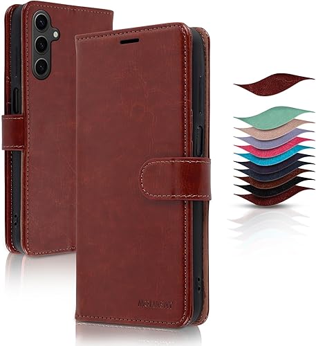 MONASAY Wallet Case Compatible for Samsung Galaxy A25 5G, [Included Glass Screen