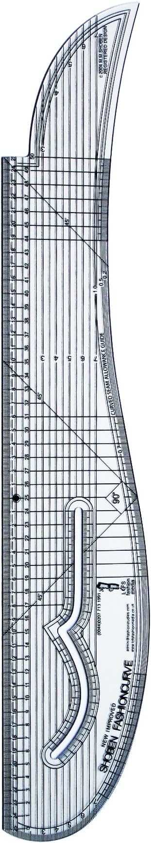 Fashion Pattern Cutting Ruler, 63cm, Plastic, Designed/Engineered