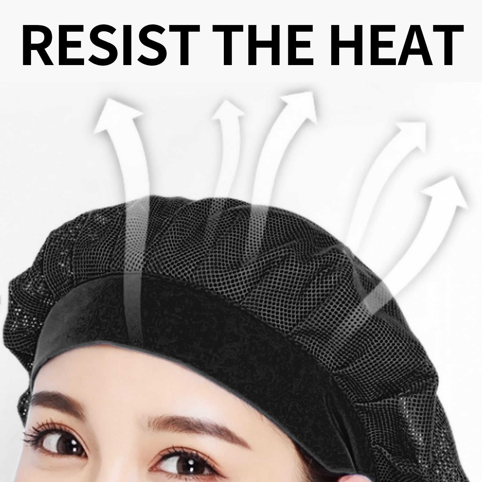 Cappello da Cuoco Elastico 3 Pezzi Rete per Capelli Cucina Ristorazione