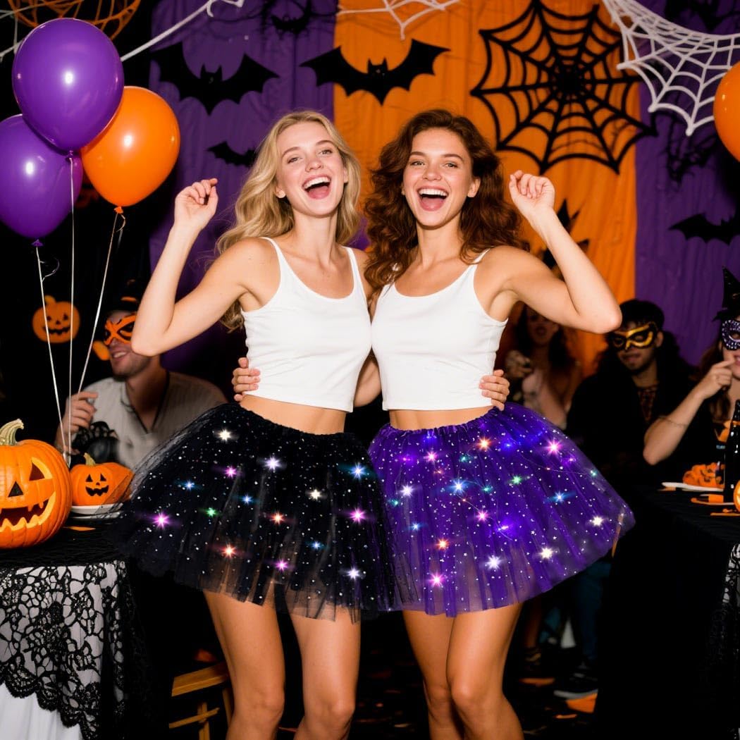 Florry Light Up Tutu Skirt LED Tutus Sparkly Layered Tulle Tutus for Women Party Carnival Costume