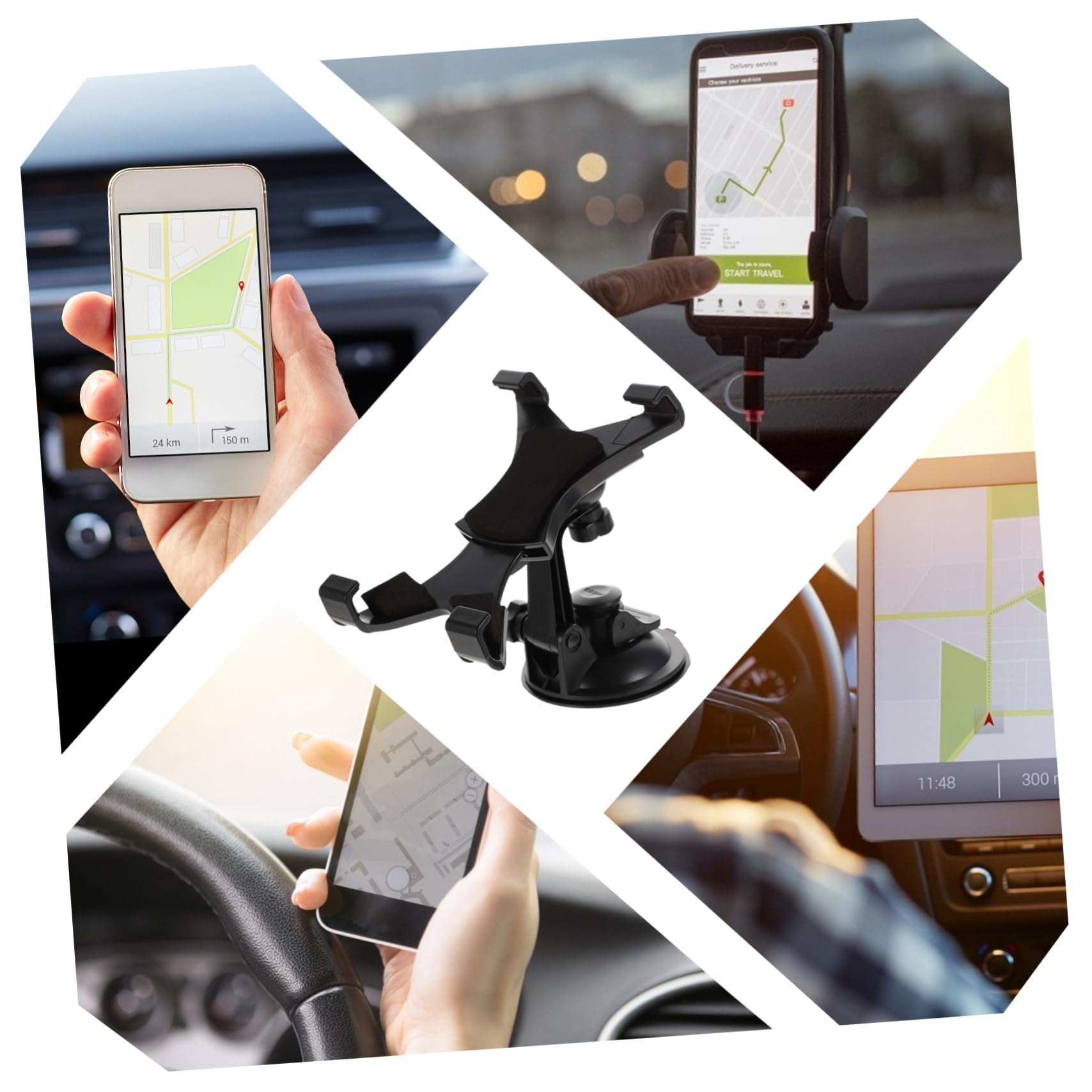 LALAFINA 1pezzi Supporto per Tablet da Supporto per Computer Portatile da Auto Navigazione Design Curato Materiale di Qualità Superiore Facile Installazione Rotazione Gradi Antiscivolo