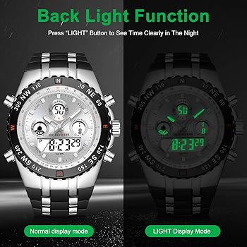 Orologio Digitale Sportivo Uomo - 7 Colori LED Impermeabile 50M - Con Allarmi, Cronometro E Conto Alla Rovescia