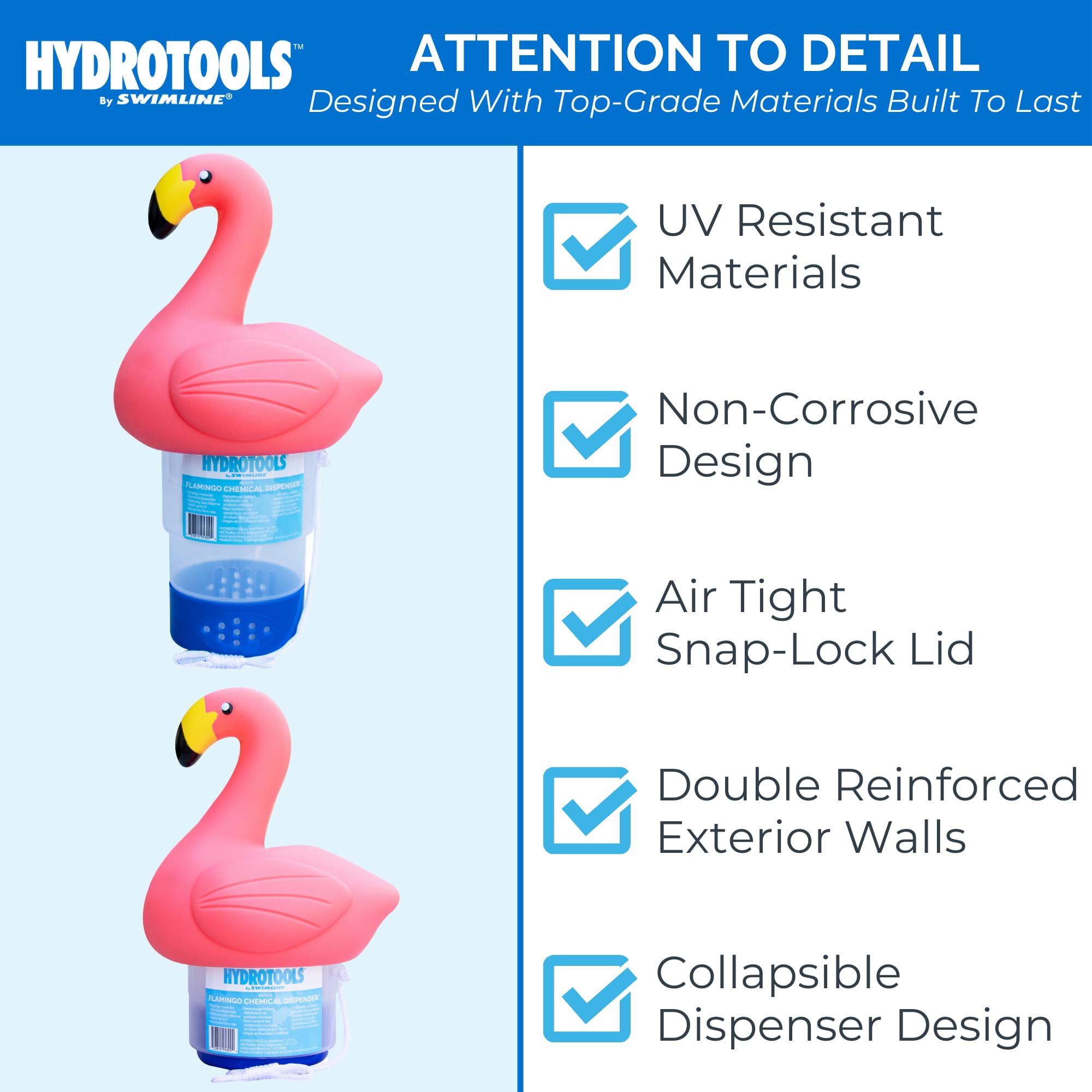 Swimline 87273 Flamingo - Dispensador Flotante para Piscina, Multicolor, Jumbo
