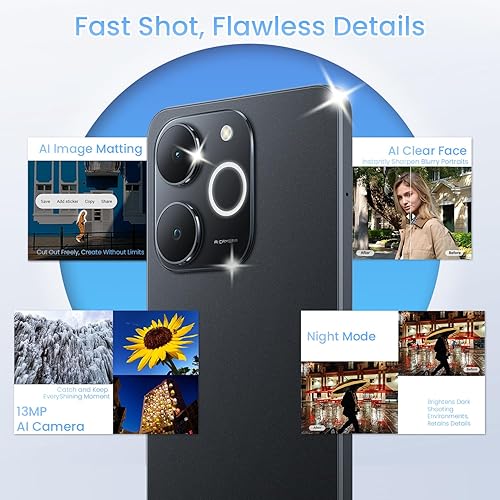 Miniatura 5 de realme Note 70T 4G Smartphone 4+128GB, pantalla de 6.75 pulgadas, negro, pantalla de 90 Hz, batería de 6000 mAh, cámara de 32 MP, potente procesador