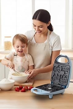 Kiwi KSM-2407K Çocuk Waffle Makinesi, 520 Watt, Mavi
