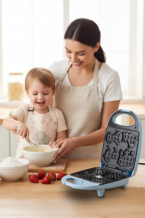 Kiwi KSM-2407K Çocuk Waffle Makinesi, 520 Watt, Mavi