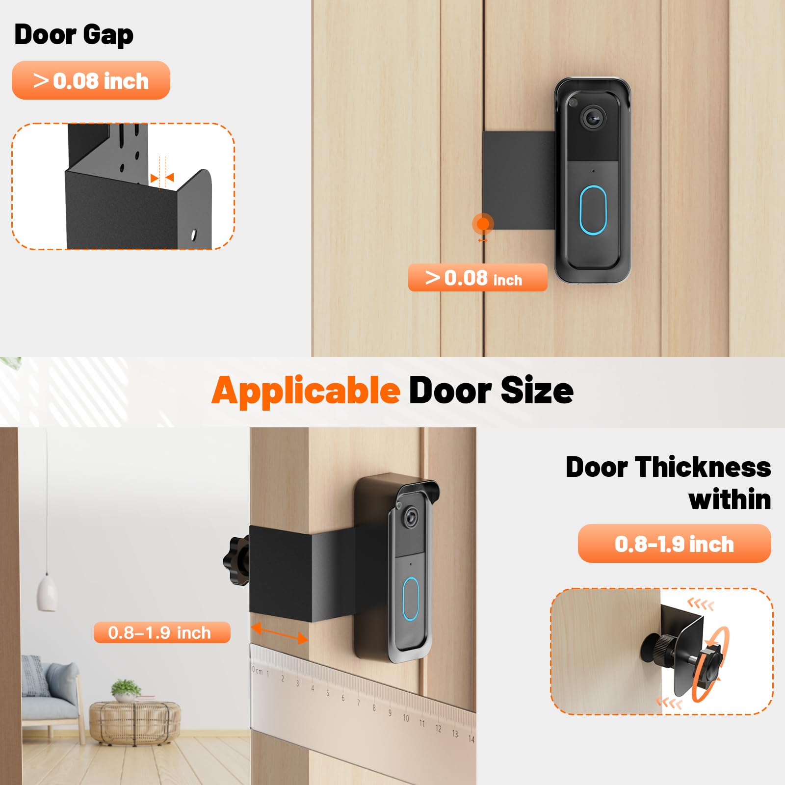 Blink Doorbell Mount, Anti-Theft Doorbell Mount for Blink Video Doorbell 1st Gen(Not for 2nd Gen), No Block Sensor & Night Vision, Blink Doorbell Camera Mount Bracket with Rain Cover