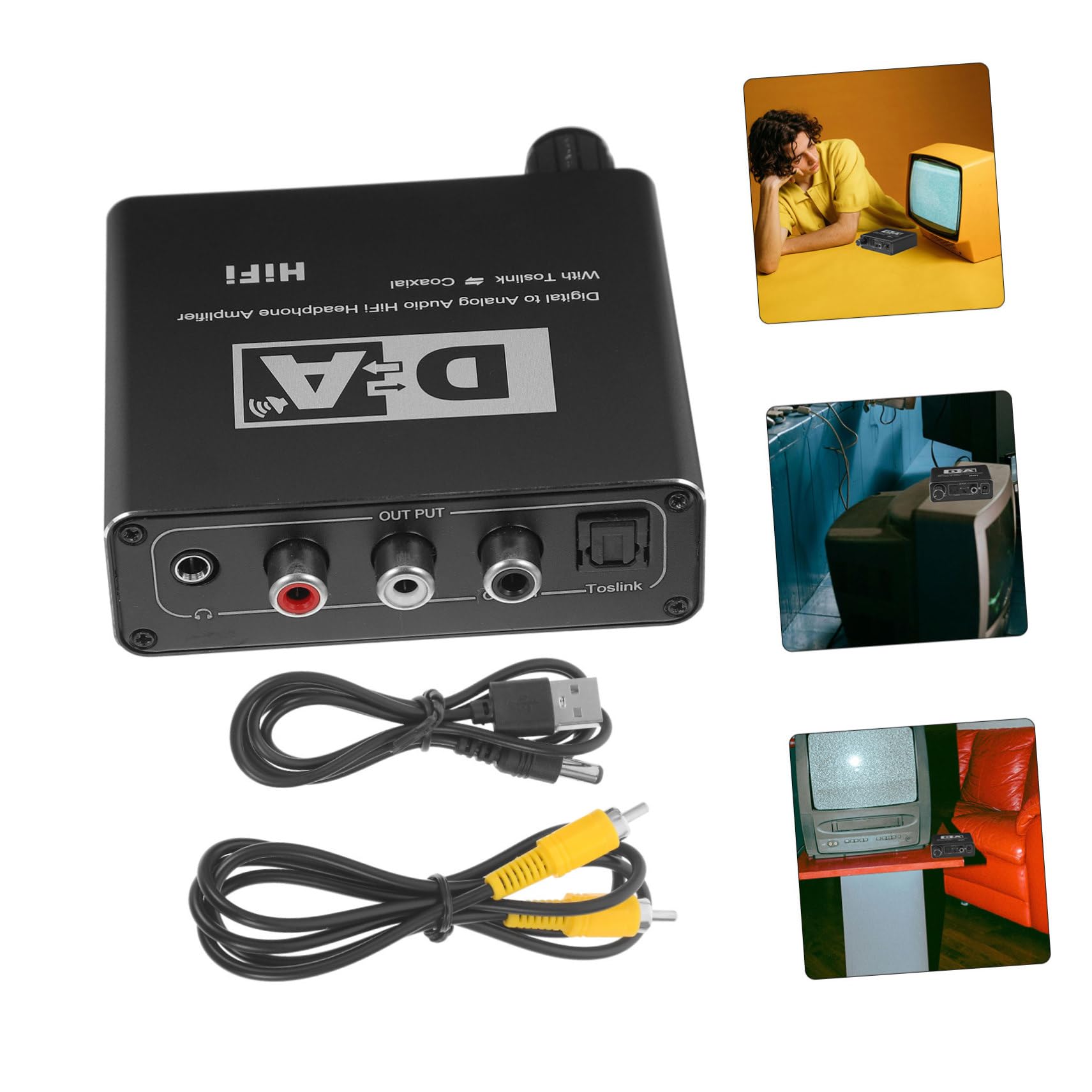 Uonlytech Convertitore Ottico-analogico Digitale Adattatore Audio Ottico-analogico Stili multipli del Suono
