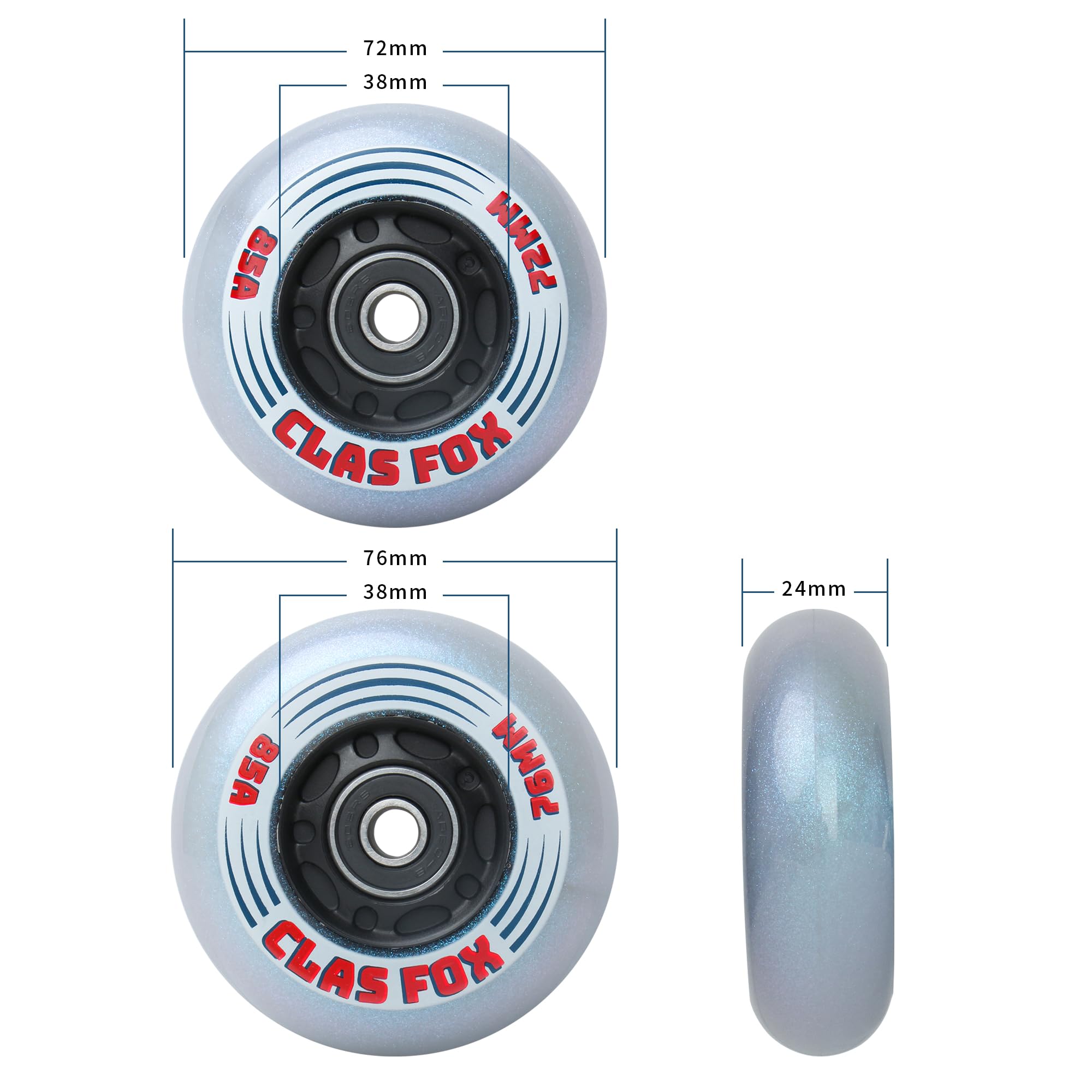 Amazon.co.jp: CLAS FOX インラインスケートホイール ホイール