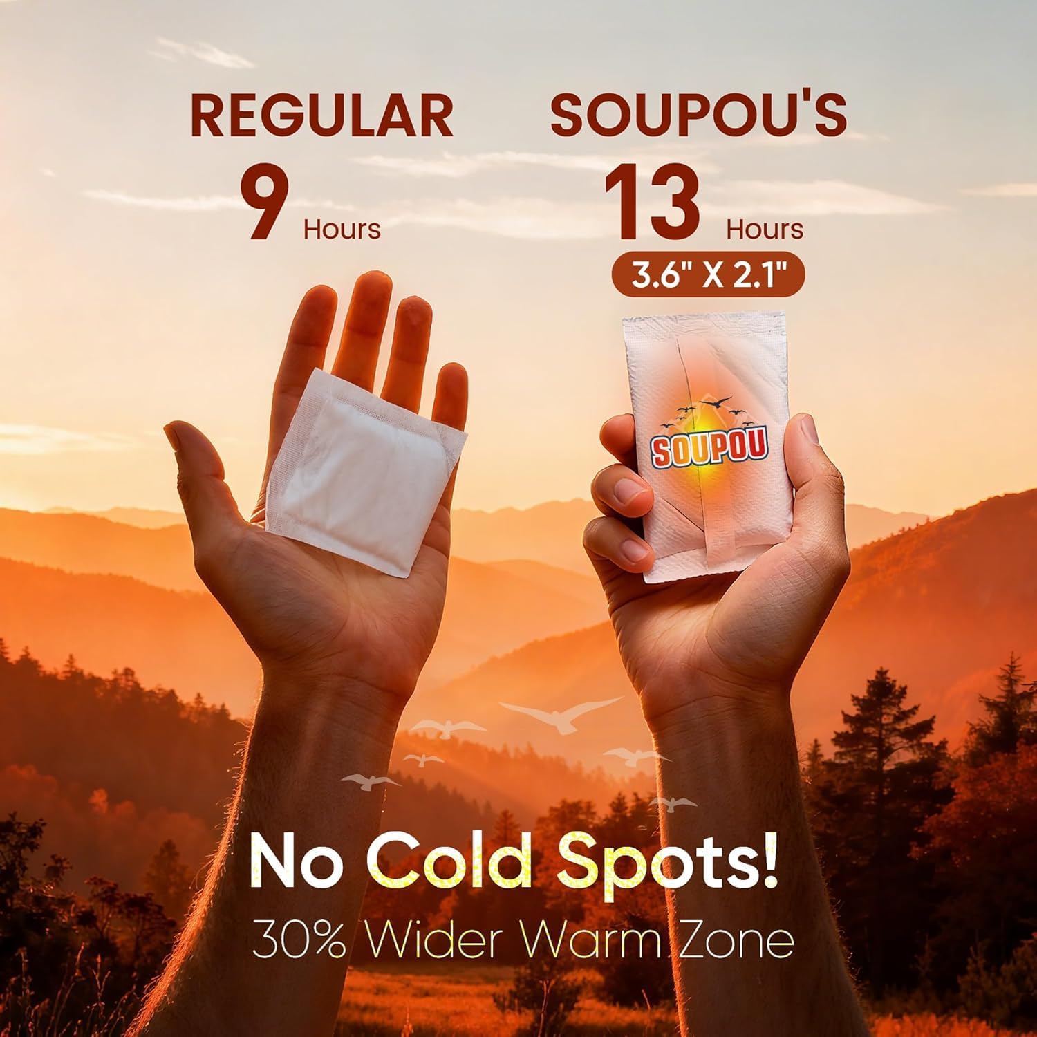 Hand Warmers Disposable 135 pcs, Up to 13 Hours of Heat Body Warmers, Air Activated Bulk Hand Warmers for Women Men, Gifts for Christmas, Golf Hunting Camping Essentials