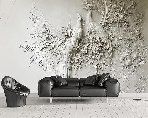 Papel tapiz con imágenes de animales hermosos, flores y plantas, fondo 3D, decoración fácil de cuidar para dormitorio, sala de estar, oficina,