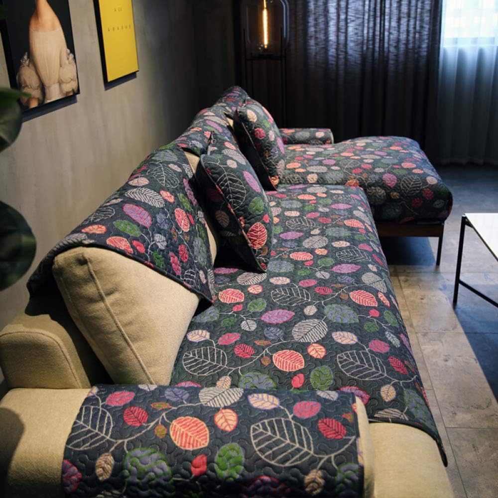 Sofa Non-Slip Couch s Sectional Corner Slip All Seasons Pure Cotton Classical Light Luxury Style Settee Cushion for Dogs Cats Pet Love Seat Recliner Protection Pad C-110X160CM (B 110X210CM)