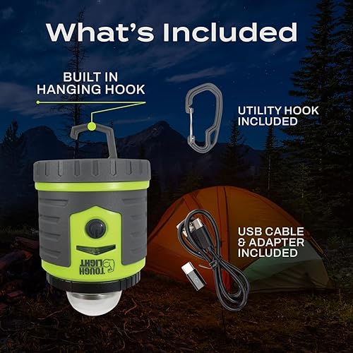 Miniatura 3 de USB Rechargeable Camping Lantern, 400 Lumens LED Lantern, Hanging Tent Lamp, 6000mAh Power Bank, 200 Hour, 6 Modes, for Outdoors & Emergency