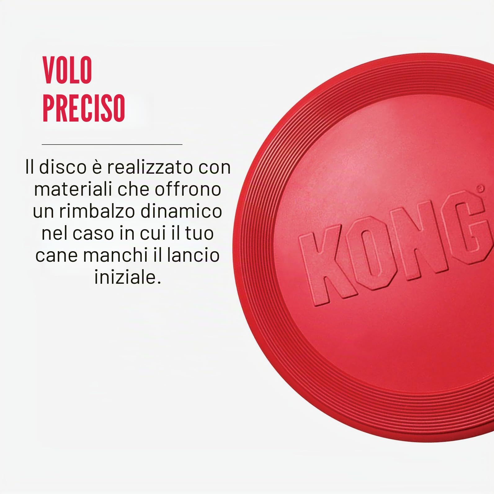 KONG Flyer Giocattolo Per Cani Resistente Disco Volante In Gomma Naturale Per Cani Di Taglia Media/Grande
