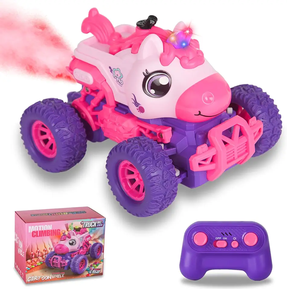 Fjärrstyrd rosa enhörningsmonstertruck