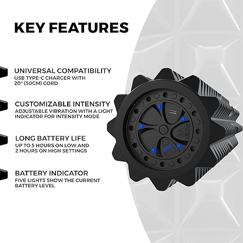 Miniatura 6 de Rodillo de espuma vibratoria, rodillo ergonómico de punto de activación para fitness, terapia corporal y recuperación muscular, por Nordic Lifting