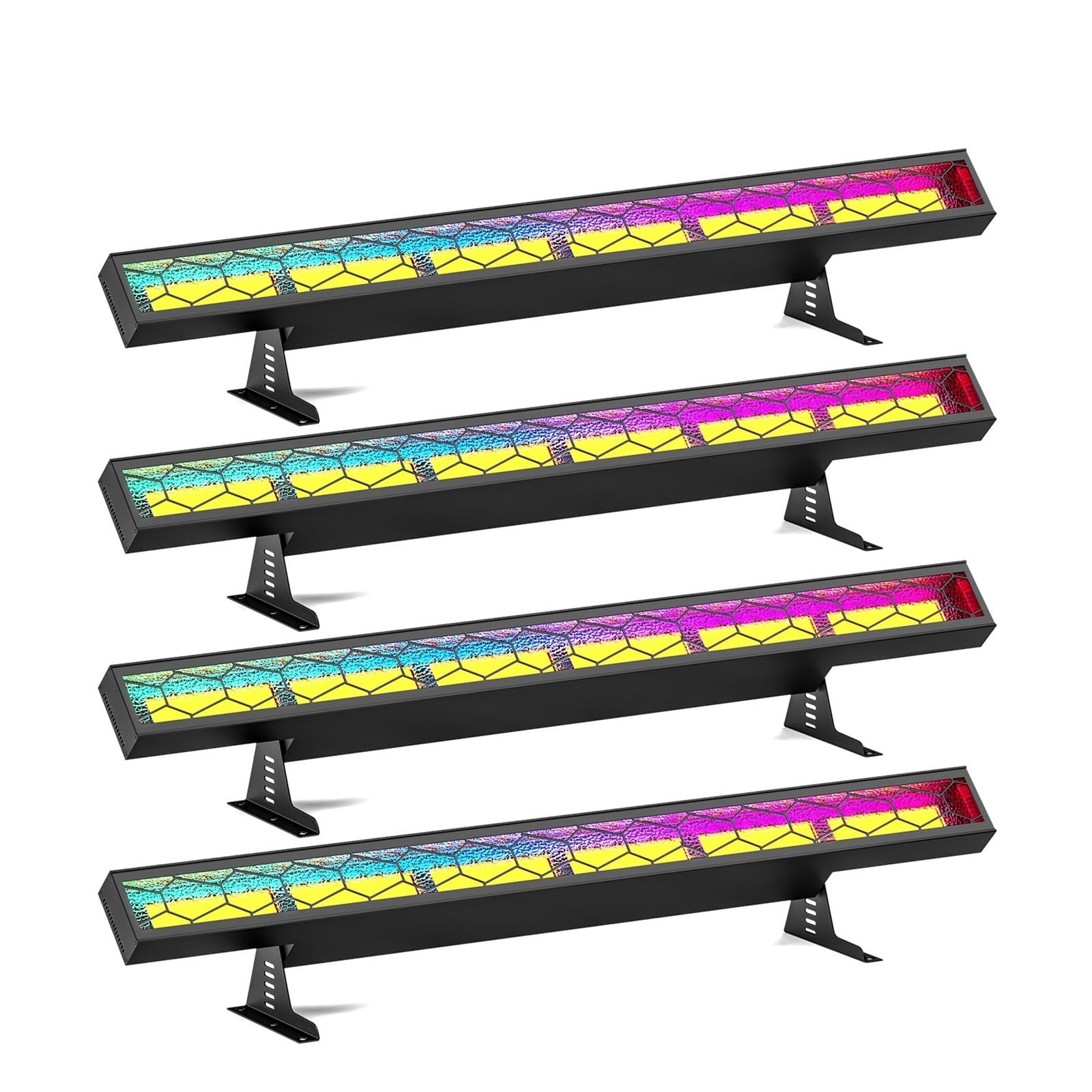 Oświetlenie Dyskotekowe 4 szt. 420 W COB LED Retro Light Bar 6X60 + 120X0,2 RGB Stage Lights DMX DJ na zewnątrz Wesele Impreza KTV Club