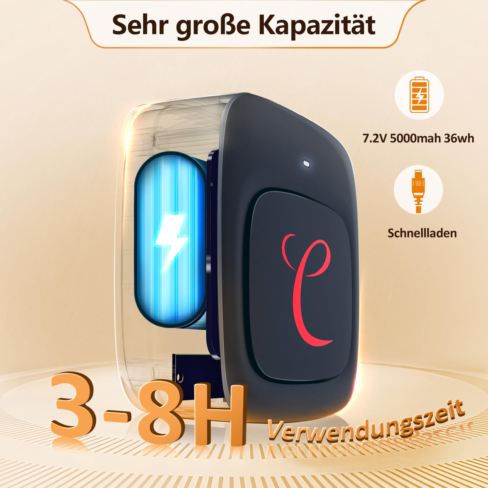 Comfytemp Coussin Chauffant Sans Fil Portatif pour Détendre les Cou et aux Épaules, Ceinture Chauffante Rechargeable Ponderée de 1,11 kg, avec 3 Niveaux de Température & Arrêt Automatique
