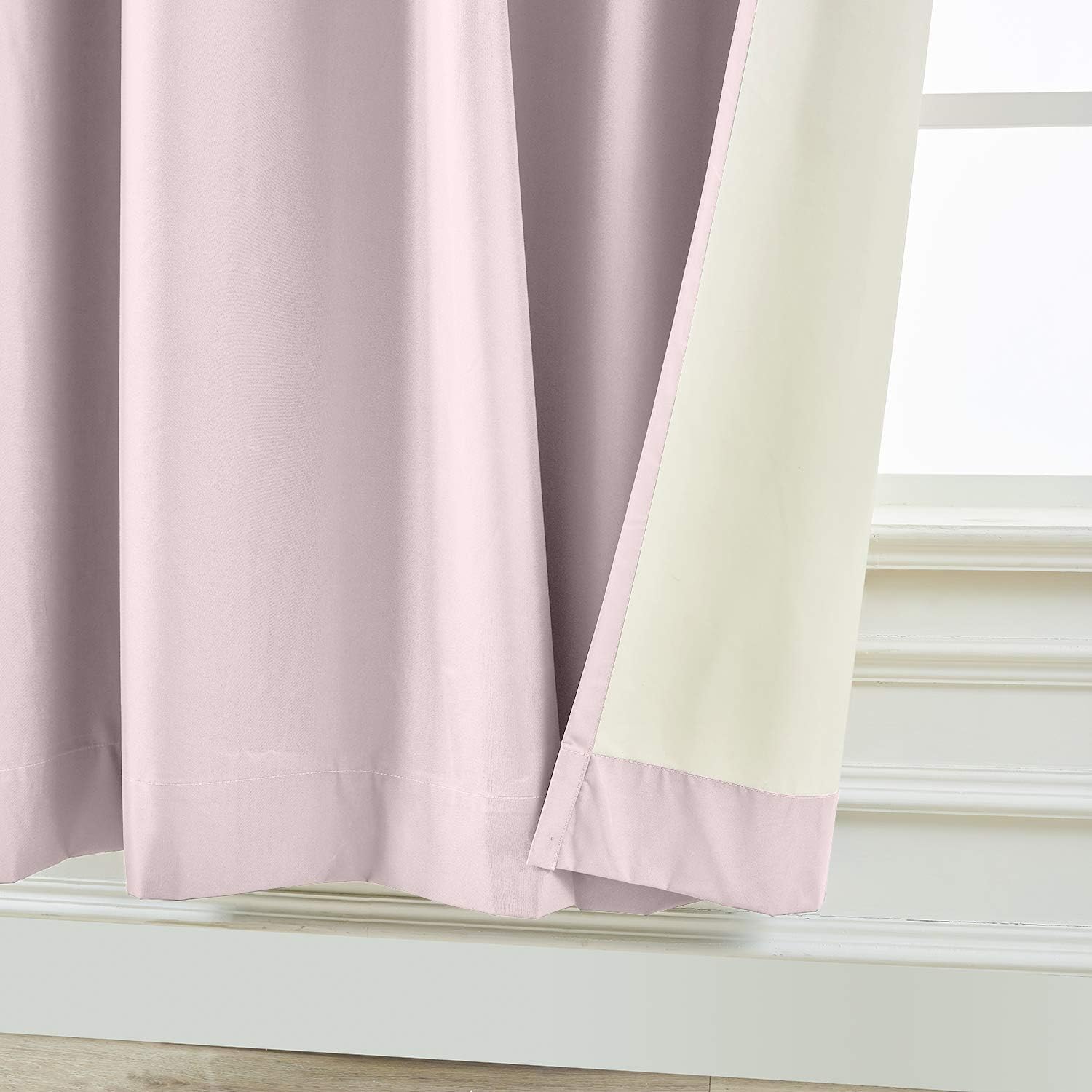 ChadMade Total Blackout Panel Pinch Pleated Pink Drape with Foam Coated Liner Privacy Protection Full Shading Panel for Shift Worker Day Light Sleeper Bedroom (1 Panel)