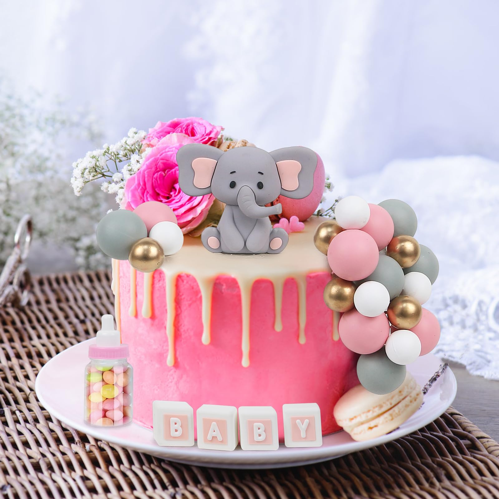 80 Adesivi Rotondi Elefante 5,1 Cm – Per Baby Shower, Compleanni E Decorazioni Festa