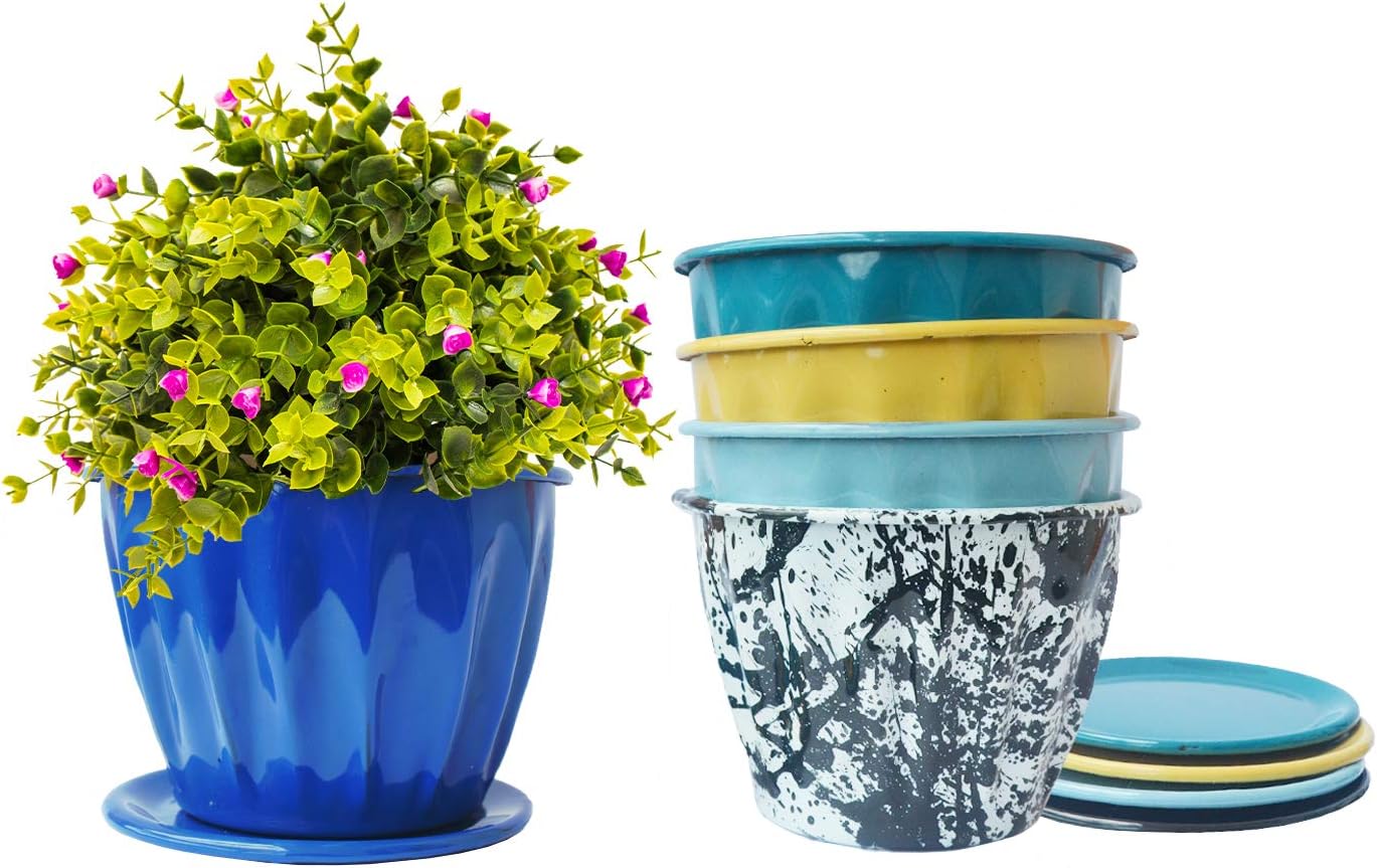 Ocean Blue Enamel Planter by Ana´s Home Pot for Orchid