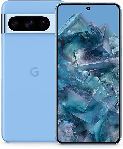 Google Pixel 8 Pro – Smartphone Android débloqué avec téléobjectif, 24 Heures d&rsquo;autonomie et écran Super Actua– Bleu Azur, 128GB