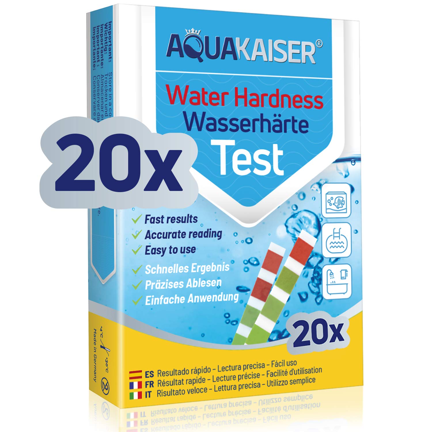Water Hardness Test Strips Individually Sealed Measure Water
