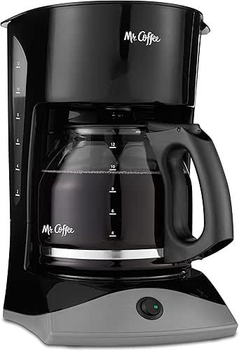 Mr. Coffee Black Coffee Maker, 12 Cups, with Auto Pause