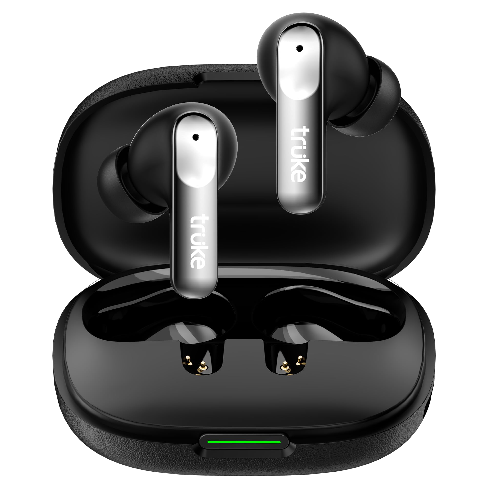 truke New Launch Mega 8 True Wireless in-Ear Earbuds with 24-Bit Spatial Audio, 70H Battery & Fast Charge Buds, Dual Pairing, 40ms Low Latency, 4-Mic ENC, Leather Finish Case, Made in India-OnyxBlack-image-27