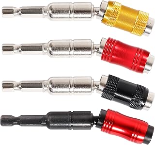 Drill Bit Holder, 4Pcs Magnetic Swiveling Bit Tip Holder Set Drill Bit Extension Pivot 1/4 Inch Hex Quick Release Pivoting Screwdriver Rotary Extender Chuck Adapter for Impact Driver Screws