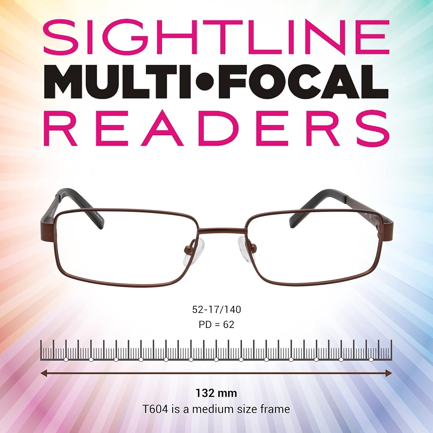 Sightline T604 Progressive Power Reading Glasses Multifocus Lenses in a Optical Quality Eyeglass Frame