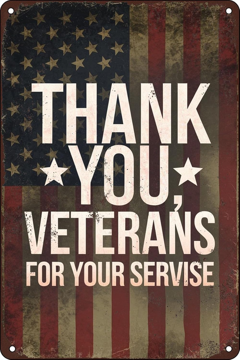 Kwqdozf As Pic 03 8X12 Inch Vintage Retro Funny Tin Sign Thank You Veterans For Your Service