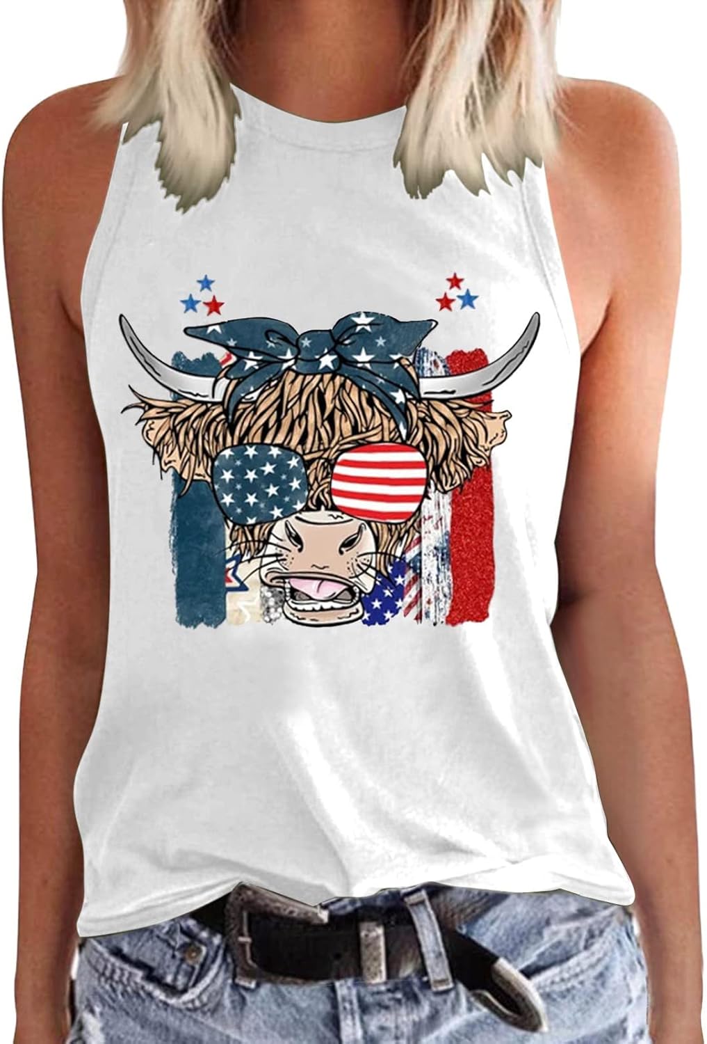 4. Juli Tank Top Für Frauen – Ami-Flagge Design, ärmellos, Sommerlich Und Patriotisch