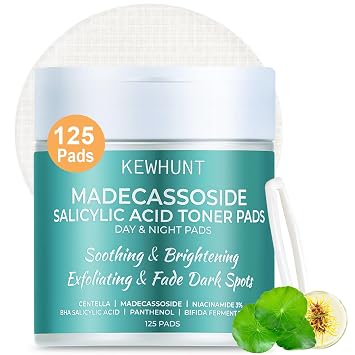 Madecassoside Toner Pads for Soothing Redness, Pore Care, Dark Spot 125 Pad | Mild Exfoliating Pads | Centella, BHA Salicylic Acid for Repairing after Sun Exposure, Hydrating, Facial Blemish Pad Skincare