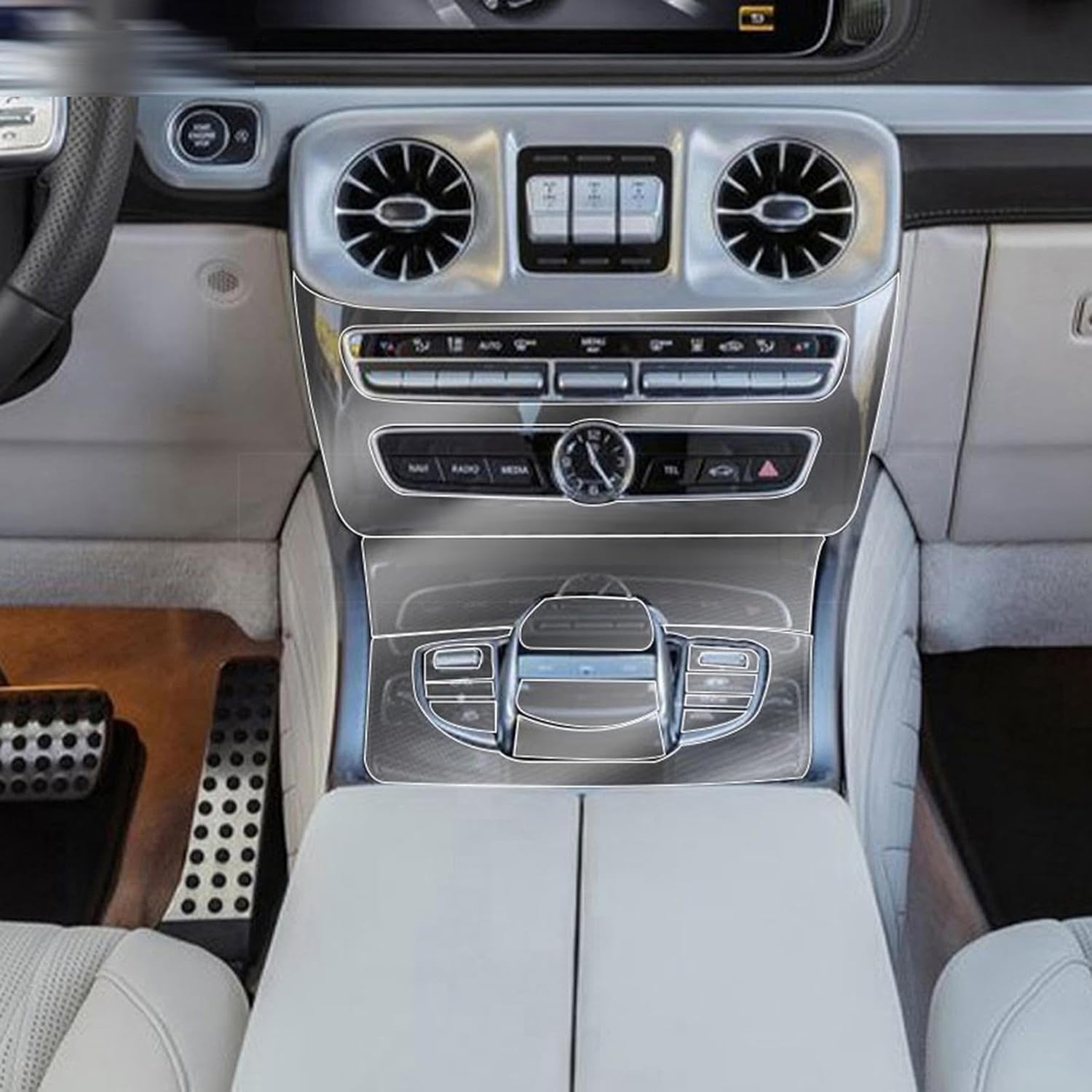 Car Navigation GPS Screen Protector Invisible Transparent Film TPU Interior Film，For Mercedes Benz G Class W464 W463 G63 AMG 2019-2025