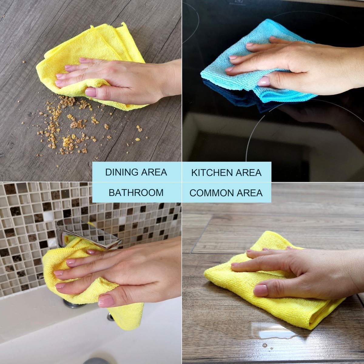 IDEA Home Microfiber Cleaning Cloths 30 Pack, 30x30 cm Multicolored Cloths, Ultra Absorbent & Quick Dry - Image 4
